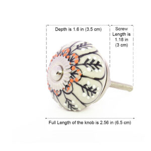 Set of 6 Black Ceramic Cupboard Dresser Door Cabinet Knobs Pulls Decorative Shabby Chic Colorful Boho Bohemian Accent Handmade